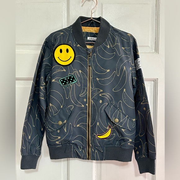 {Indikidual} Banana Print Patch Bomber Jacket ๐ - Size 7-9Y - Picture 3 of 16